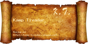 Kamp Tivadar névjegykártya